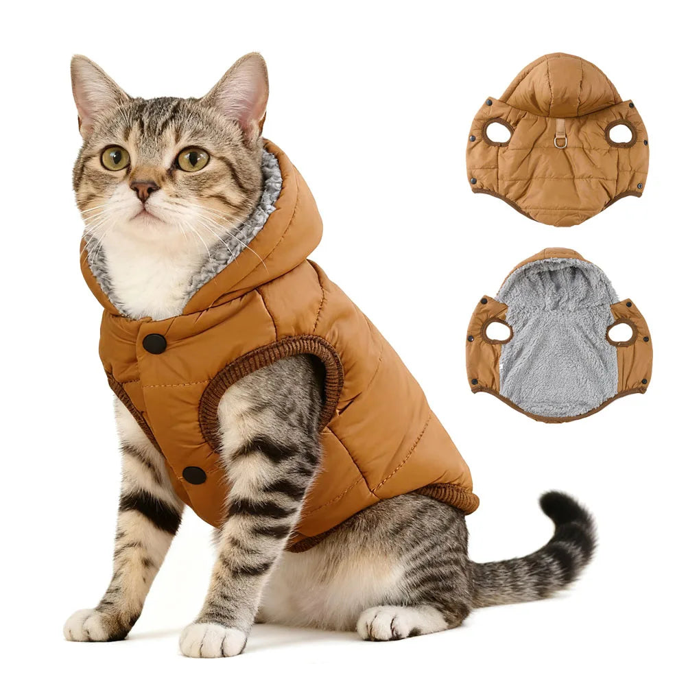 Purrelia Hooded Fleece Pet Jacket, front view