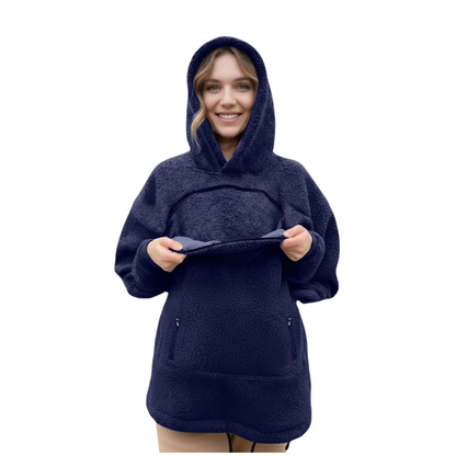Purrelia Pet Pouch Hoodie in Navy