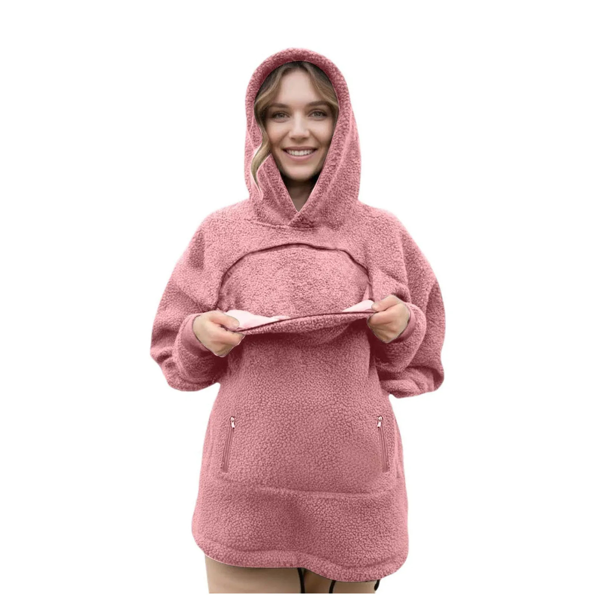 Purrelia Pet Pouch Hoodie in Pink