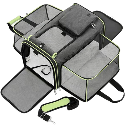 Purrelia Expandable Pet Travel Carrier, front view
