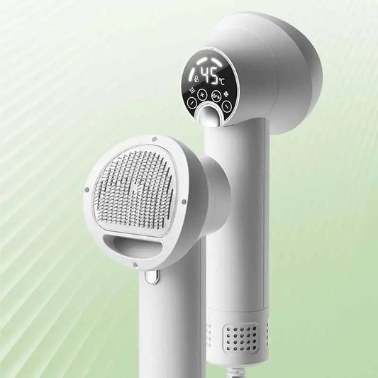 Purrelia 2-in-1 Pet Dryer Brush in White
