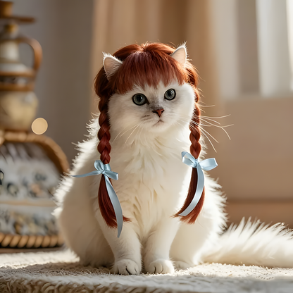 Purrelia Braided Pet Wig, front view