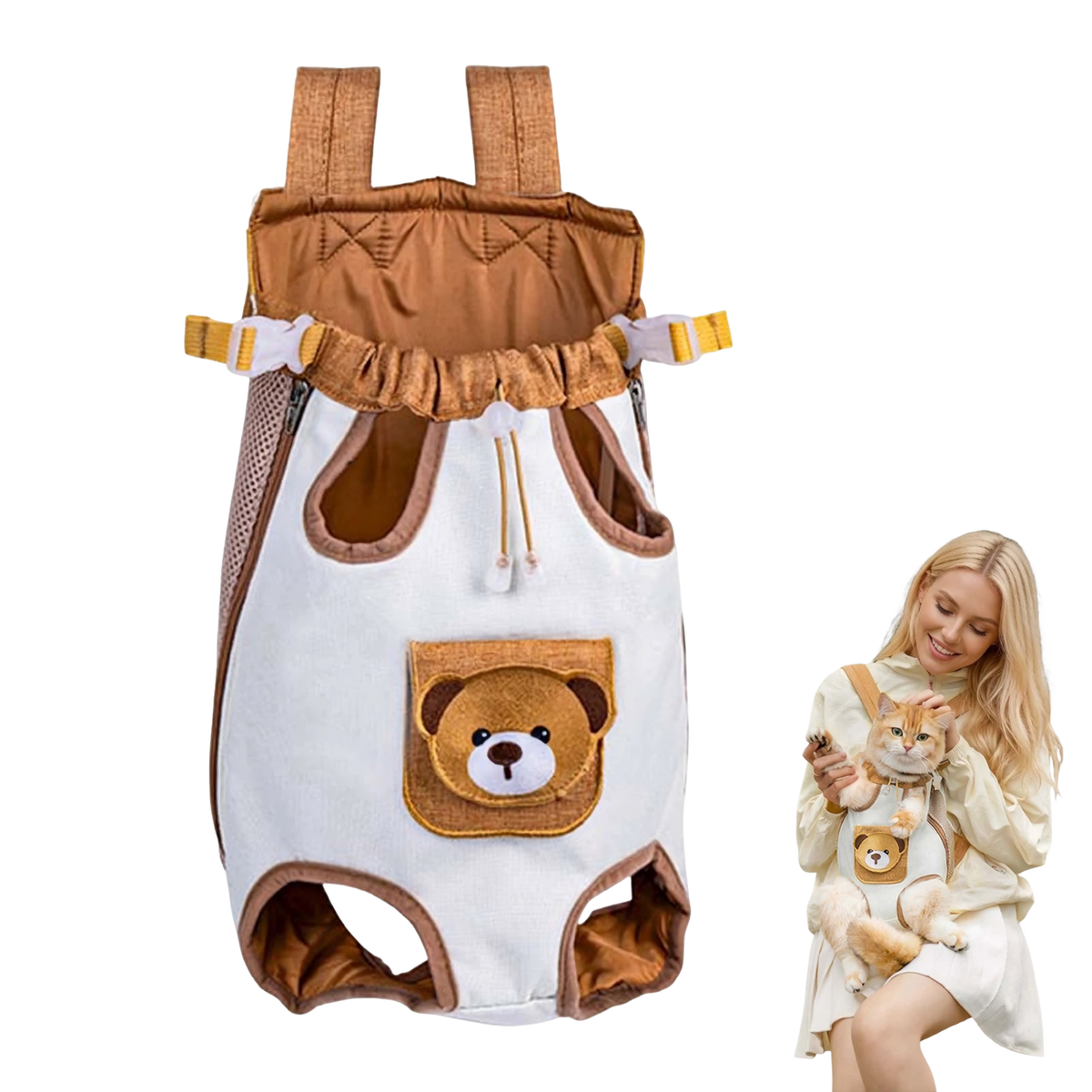 Purrelia Pet Carrier Backpack, front view