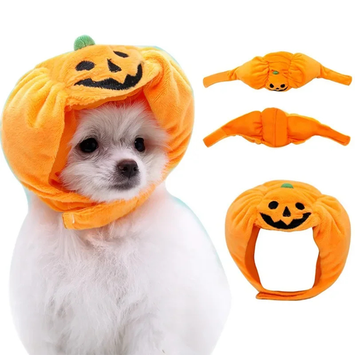 Purrelia Plush Pumpkin Pet Hat, front view