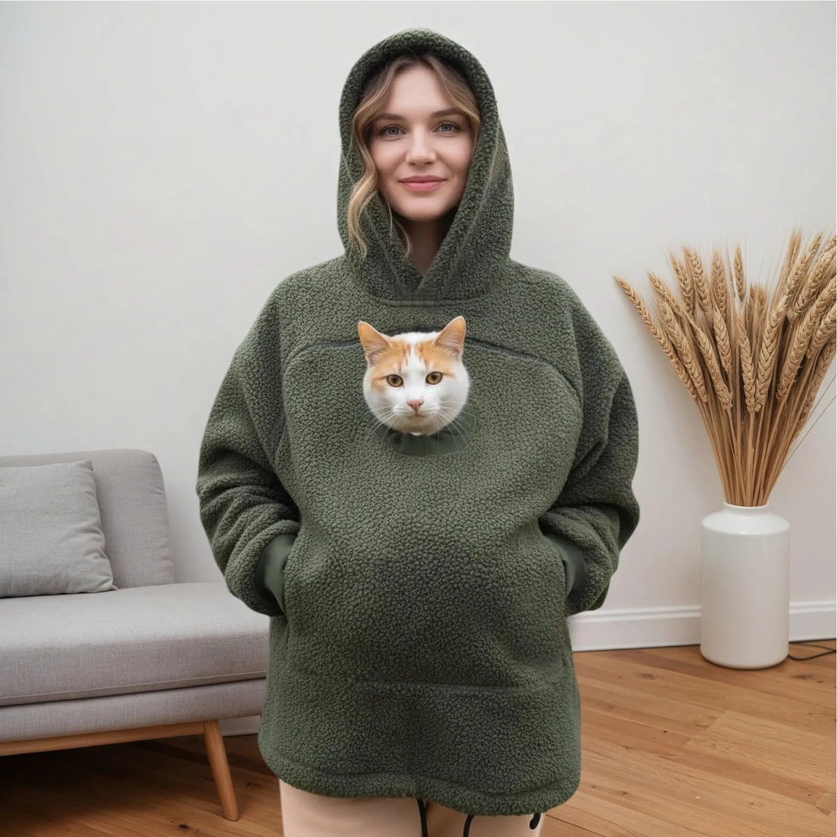 Purrelia Pet Pouch Hoodie, view 4