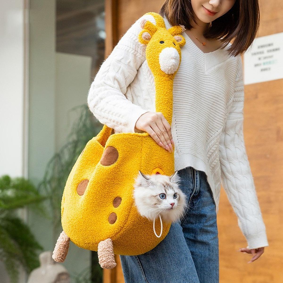 Purrelia Giraffe Plush Pet Carrier, view 4