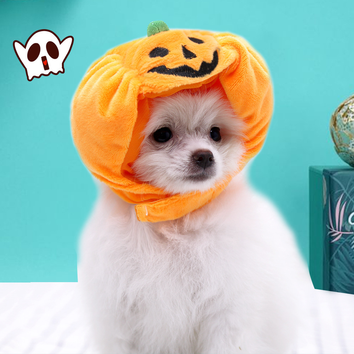 Purrelia Plush Pumpkin Pet Hat, view 6