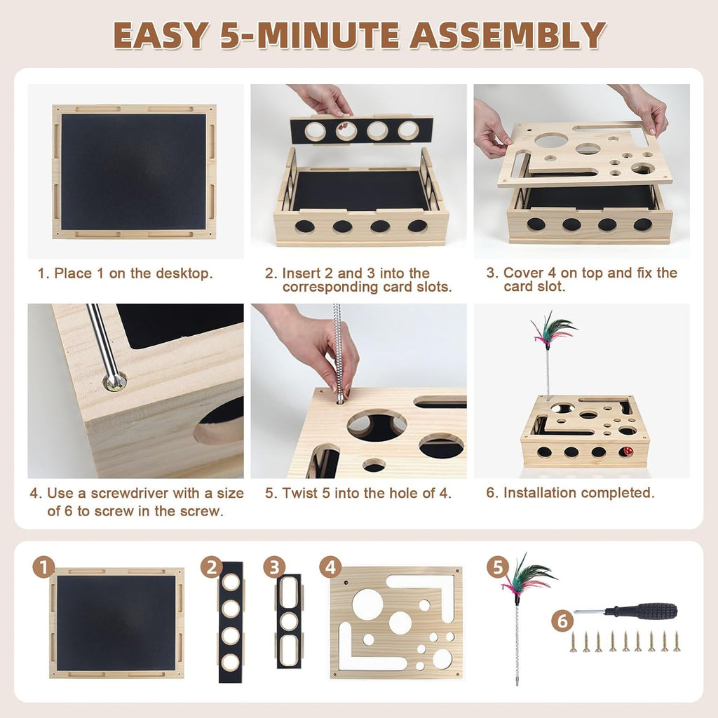 Pawfile™ Cat Scratch Puzzle Box – Stress-Free Nail Care & Enrichment Toy
