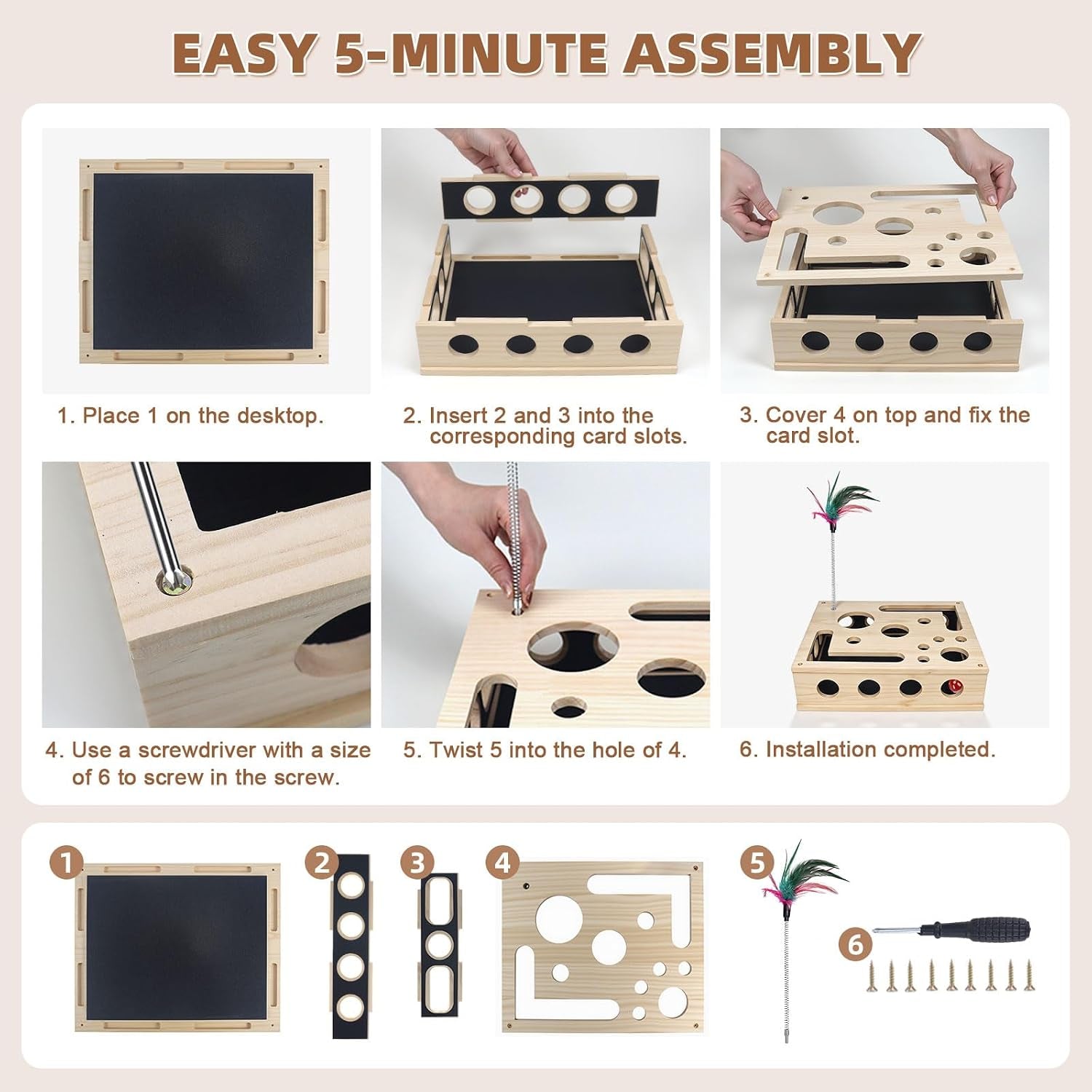 Pawfile™ Cat Scratch Puzzle Box – Stress-Free Nail Care & Enrichment Toy