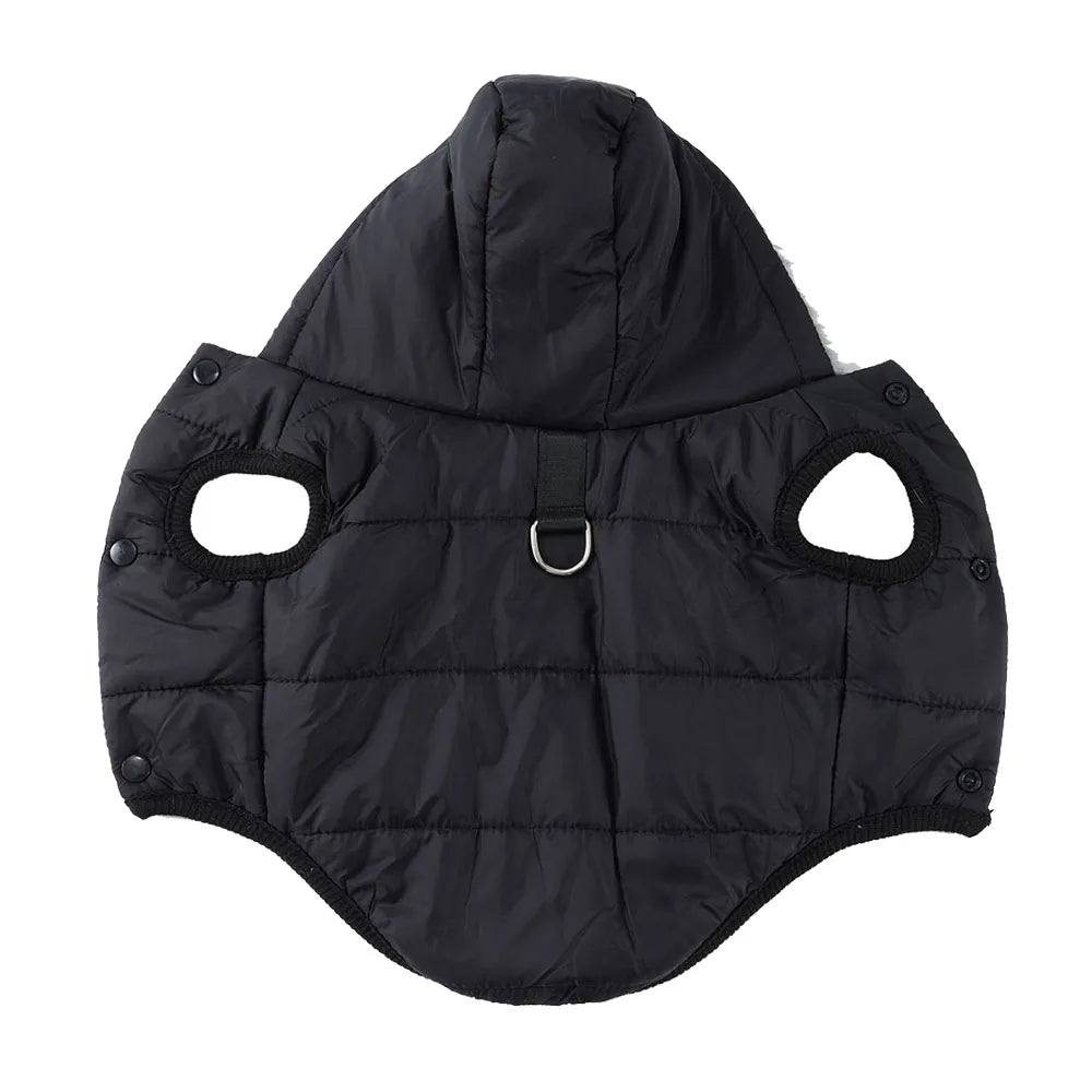 Purrelia Hooded Fleece Pet Jacket in Black