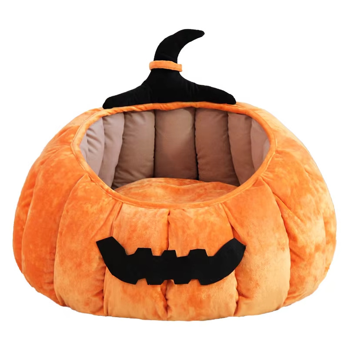 Purrelia Pumpkin Cat Bed in Orange