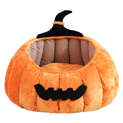 Purrelia Pumpkin Cat Bed in Orange