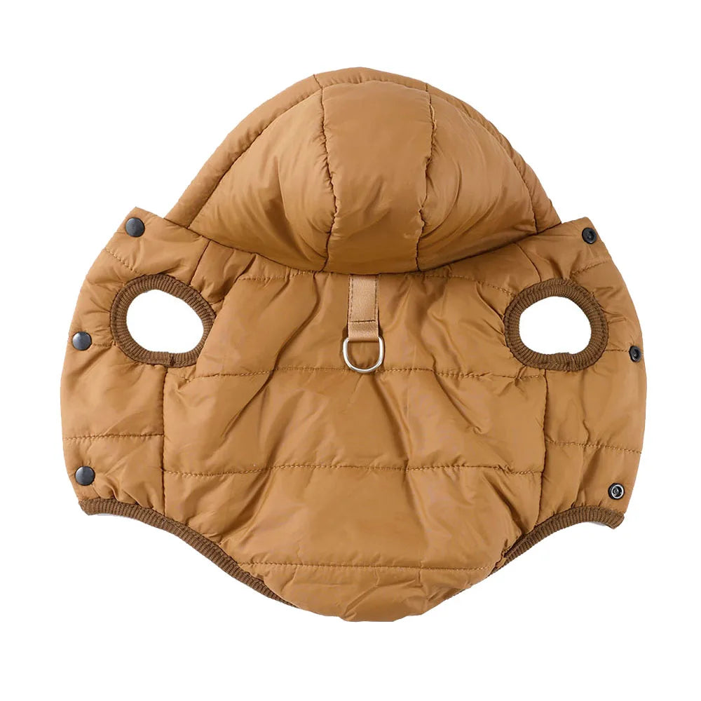 Purrelia Hooded Fleece Pet Jacket in Coffee