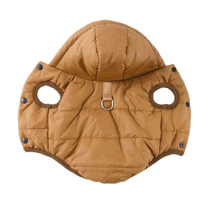 Purrelia Hooded Fleece Pet Jacket in Coffee