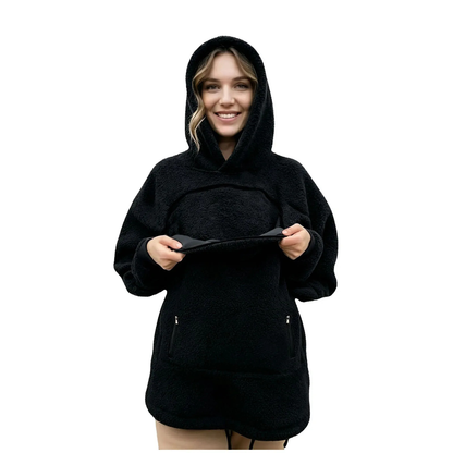 Purrelia Pet Pouch Hoodie in Black