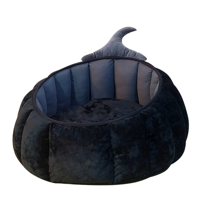 Purrelia Pumpkin Cat Bed in Black