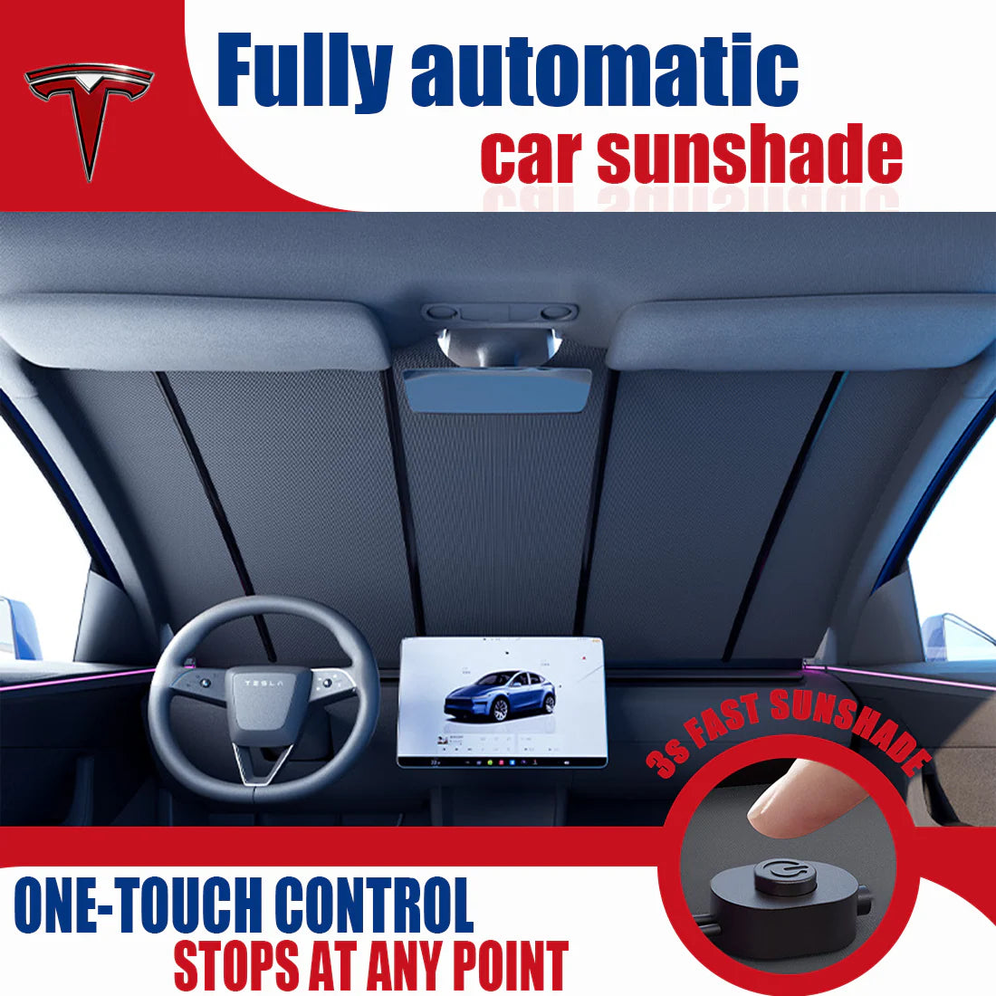 Experience Ultimate Comfort with the Upgraded Tesla Model Electric Sunshade