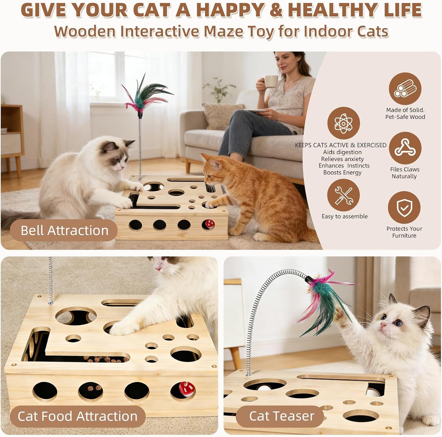 Pawfile™ Cat Scratch Puzzle Box – Stress-Free Nail Care & Enrichment Toy